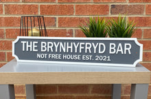 Load image into Gallery viewer, Personalised Vintage Style Street Sign With White Text & Border