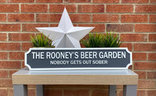 Load image into Gallery viewer, Personalised Vintage Style Street Sign With White Text & Border
