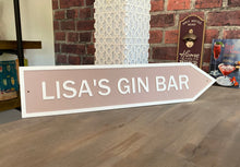 Load image into Gallery viewer, Personalised Arrow Sign Bar Indoor Outdoor Acrylic 3D Sign Custom Road Sign Plaque Garden Bespoke Gift Idea Matt Finish