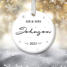 Load image into Gallery viewer, Personalised &#39;MR &amp; MRS&#39; Christmas Decoration
