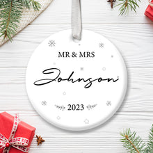 Load image into Gallery viewer, Personalised &#39;MR &amp; MRS&#39; Christmas Decoration
