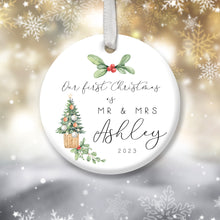 Load image into Gallery viewer, Personalised &quot;Mr. and Mrs.&quot; Christmas Decoration
