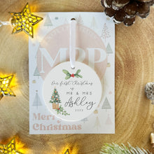 Load image into Gallery viewer, Personalised &quot;Mr. and Mrs.&quot; Christmas Decoration
