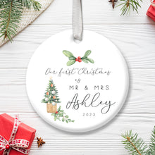 Load image into Gallery viewer, Personalised &quot;Mr. and Mrs.&quot; Christmas Decoration
