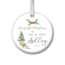 Load image into Gallery viewer, Personalised &quot;Mr. and Mrs.&quot; Christmas Decoration
