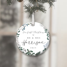 Load image into Gallery viewer, Personalised &quot;Mr. and Mrs.&quot; First Christmas Decoration
