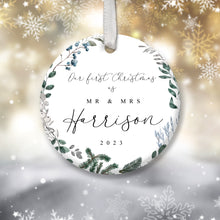 Load image into Gallery viewer, Personalised &quot;Mr. and Mrs.&quot; First Christmas Decoration
