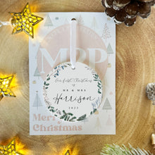 Load image into Gallery viewer, Personalised &quot;Mr. and Mrs.&quot; First Christmas Decoration
