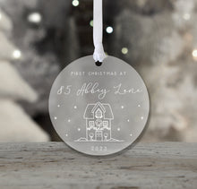 Load image into Gallery viewer, Personalised Frosted First Christmas Decoration for a New Home
