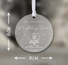 Load image into Gallery viewer, Personalised Frosted First Christmas Decoration for a New Home
