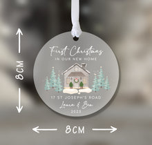 Load image into Gallery viewer, Personalised Frosted First Christmas Decoration for a New Home
