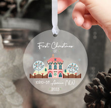 Load image into Gallery viewer, Personalised Frosted First Christmas Decoration
