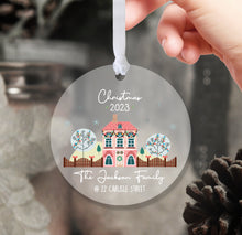 Load image into Gallery viewer, Personalised Frosted Christmas Decoration for Family
