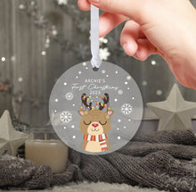 Load image into Gallery viewer, Personalised Frosted First Christmas Decoration for Kids
