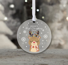 Load image into Gallery viewer, Personalised Frosted First Christmas Decoration for Kids
