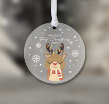 Load image into Gallery viewer, Personalised Frosted First Christmas Decoration for Kids
