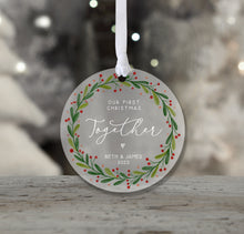 Load image into Gallery viewer, Personalised Frosted First Christmas Together Decoration
