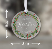 Load image into Gallery viewer, Personalised Frosted First Christmas Together Decoration
