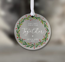 Load image into Gallery viewer, Personalised Frosted First Christmas Together Decoration
