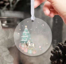 Load image into Gallery viewer, Personalised Frosted First Christmas Decoration for Girls
