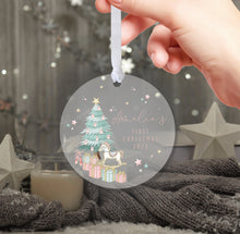 Load image into Gallery viewer, Personalised Frosted First Christmas Decoration for Girls
