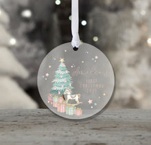 Load image into Gallery viewer, Personalised Frosted First Christmas Decoration for Girls
