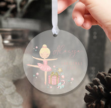 Load image into Gallery viewer, Personalised Frosted Christmas Decoration for Girls
