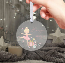 Load image into Gallery viewer, Personalised Frosted Christmas Decoration for Girls
