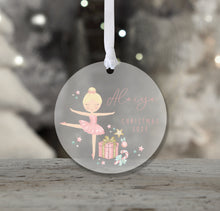 Load image into Gallery viewer, Personalised Frosted Christmas Decoration for Girls
