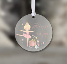 Load image into Gallery viewer, Personalised Frosted Christmas Decoration for Girls
