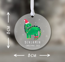 Load image into Gallery viewer, Personalised Frosted Christmas Decoration for Boys
