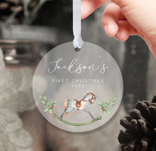 Load image into Gallery viewer, Personalised Frosted First Christmas Decoration for Kids
