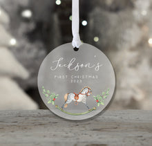 Load image into Gallery viewer, Personalised Frosted First Christmas Decoration for Kids
