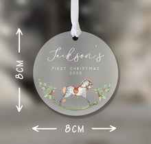 Load image into Gallery viewer, Personalised Frosted First Christmas Decoration for Kids
