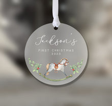 Load image into Gallery viewer, Personalised Frosted First Christmas Decoration for Kids
