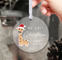 Load image into Gallery viewer, Personalised Frosted First Christmas Decoration for Kids
