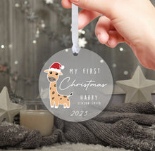 Load image into Gallery viewer, Personalised Frosted First Christmas Decoration for Kids
