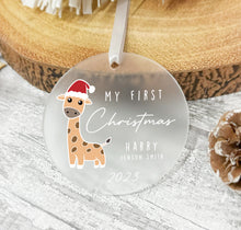 Load image into Gallery viewer, Personalised Frosted First Christmas Decoration for Kids
