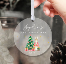 Load image into Gallery viewer, Personalised Frosted Christmas Decoration for Girls
