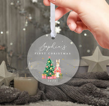 Load image into Gallery viewer, Personalised Frosted Christmas Decoration for Girls
