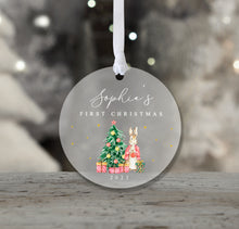 Load image into Gallery viewer, Personalised Frosted Christmas Decoration for Girls
