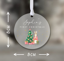 Load image into Gallery viewer, Personalised Frosted Christmas Decoration for Girls
