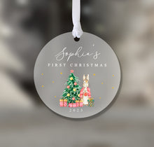 Load image into Gallery viewer, Personalised Frosted Christmas Decoration for Girls
