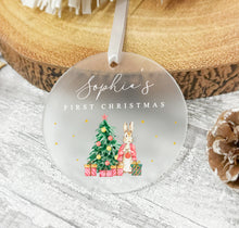 Load image into Gallery viewer, Personalised Frosted Christmas Decoration for Girls
