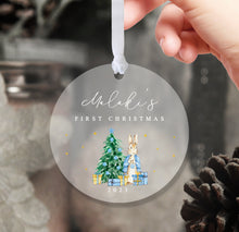 Load image into Gallery viewer, Personalised Frosted First Christmas Decoration for Kids
