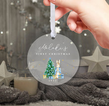 Load image into Gallery viewer, Personalised Frosted First Christmas Decoration for Kids
