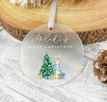 Load image into Gallery viewer, Personalised Frosted First Christmas Decoration for Kids
