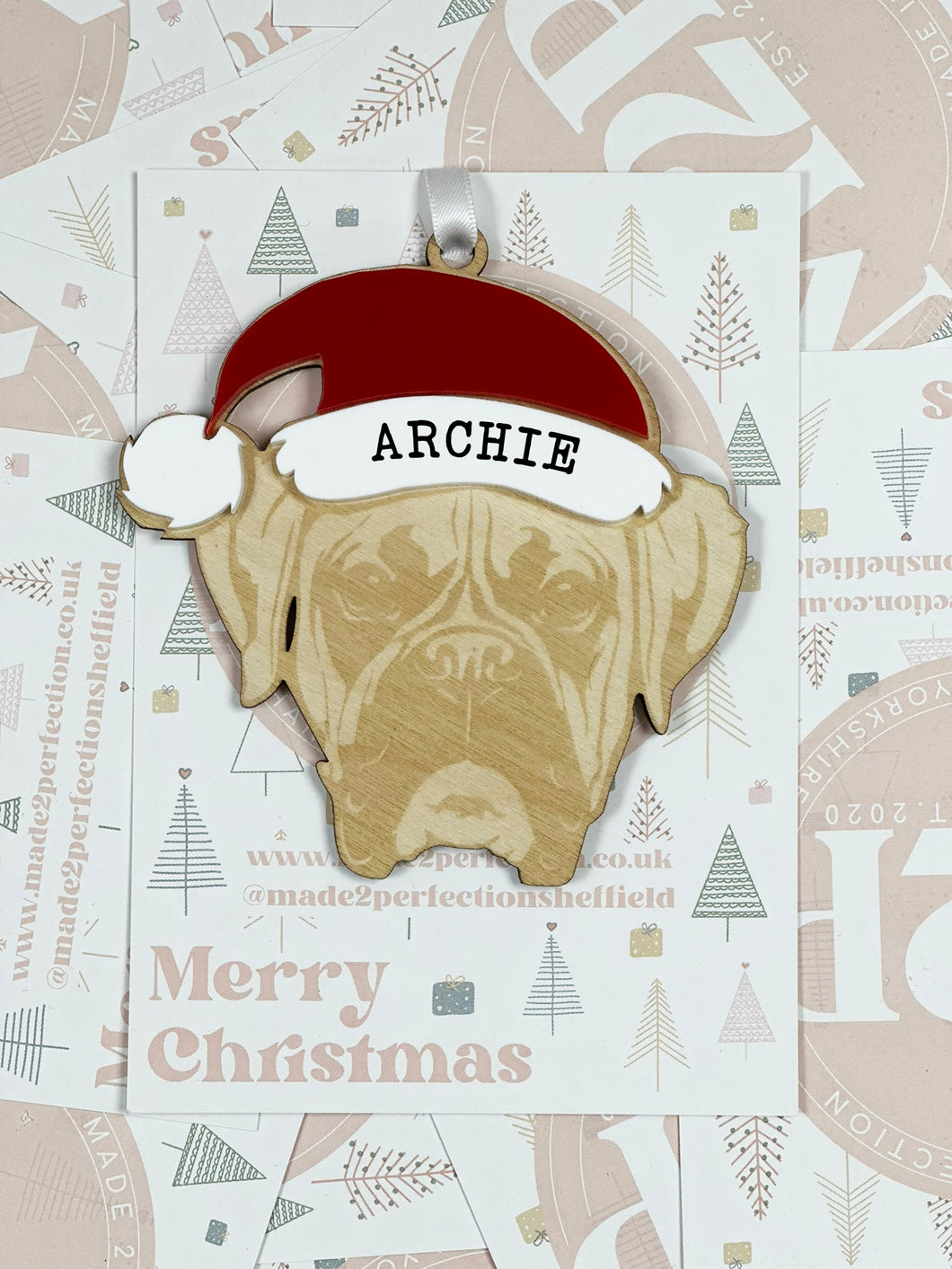 Personalised Pet Christmas Bauble/Ornament With Name - Dog - Boxer