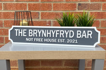 Load image into Gallery viewer, Personalised Vintage Style Street Sign With White Text &amp; Border
