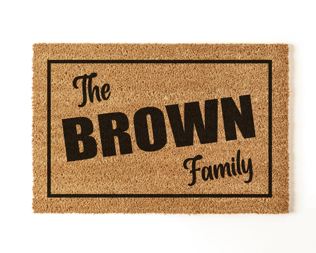 Personalised Family Coir Door Mat